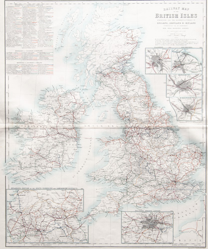 Railway Map of the British Isles
Exhibiting all the Railways and Canals in
England, Scotland & Ireland  1854-1862